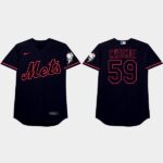Men's New York Mets @#59 Carlos Carrasco Nickname Black 2021 Players' Weekend Cookie Jersey
