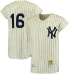 Mitchell And Ness 1961 New York Yankees #16 Whitey Ford Cream Throwback Stitched Jersey