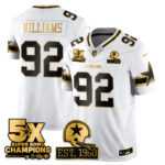 Quinnen Williams #92 Dallas Cowboys Time Champions Patch Vapor Limited Gold Jersey - All Stitched