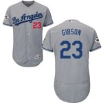 Los Angeles Dodgers #23 Kirk Gibson Grey Flexbase Collection 2017 World Series Bound Stitched Jersey