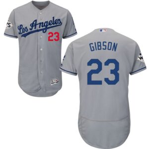 Los Angeles Dodgers #23 Kirk Gibson Grey Flexbase Collection 2017 World Series Bound Stitched Jersey