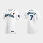 Men's Seattle Mariners #7 Marco Gonzales White 2021 Memorial Day Flex Base Jersey
