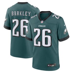 Men's Philadelphia Eagles #26 Saquon Barkley Midnight Green Game Player Jersey