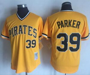 Mitchell And Ness Pittsburgh Pirates #39 Dave Parker Stitched Yellow Throwback Jersey