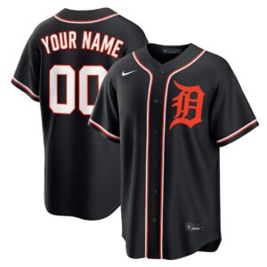 Custom #00 Detroit Tigers Fashion Replica Black Out Jersey