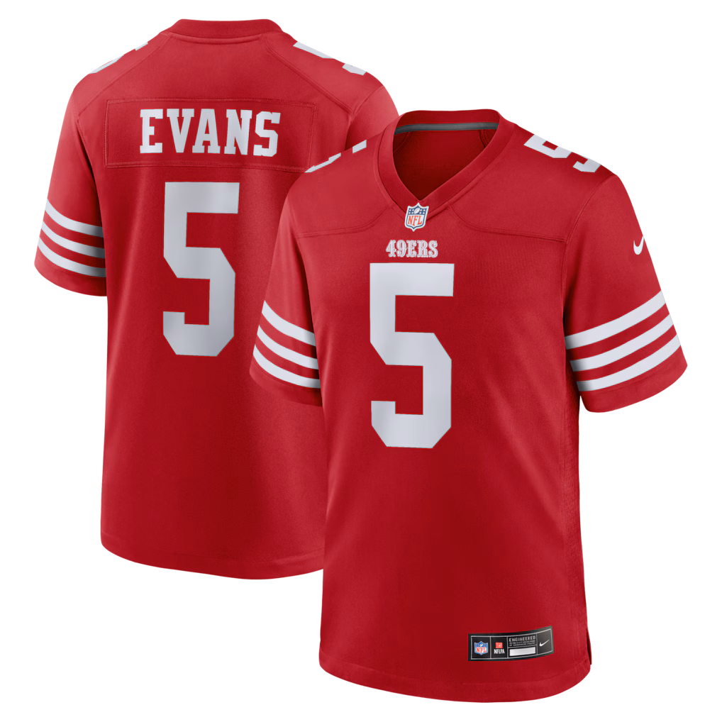 Mike Evans #5 San Francisco 49ers Scarlet Game Jersey
