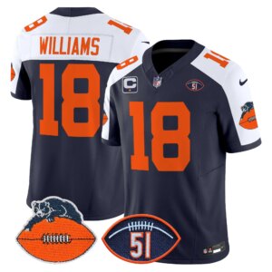 Caleb Williams #18 Chicago Bears CHI Dick Butkus Patch Throwback Vapor Limited Jersey - All Stitched