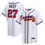Atlanta Braves Austin Riley #27 White Home Replica Jersey