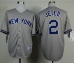 New York Yankees #2 Derek Jeter Grey Name On Back Stitched Jersey