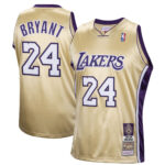 Men's Los Angeles Lakers Kobe Bryant  Gold Hall of Fame Class of 2020 #24 Authentic Hardwood Classics Jersey