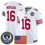 Joe Montana #16 San Francisco 49ers United States 250th Anniversary Patch Vapor Limited Jersey - All Stitched