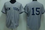 New York Yankees #15 Thurman Munson Stitched Grey Jersey