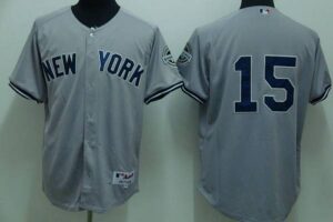 New York Yankees #15 Thurman Munson Stitched Grey Jersey