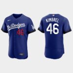Men's Los Angeles Dodgers #46 Craig Kimbrel City Connect Flex Base Jersey - Royal