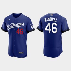 Men's Los Angeles Dodgers #46 Craig Kimbrel City Connect Flex Base Jersey - Royal