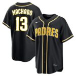 Manny Machado #13 San Diego Padres Fashion Replica Out Jersey - Black