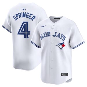Men's Toronto Blue Jays #4 George Springer  White Home Limited Player Jersey