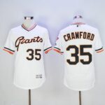 San Francisco Giants #35 Brandon Crawford White Flexbase Collection Cooperstown Stitched Jersey
