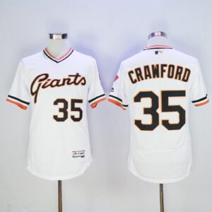 San Francisco Giants #35 Brandon Crawford White Flexbase Collection Cooperstown Stitched Jersey
