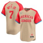 Men's American League #7 Bobby Witt Jr.  Cream 2024 All-Star Game  Cool Base Jersey