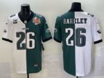 Men’s #26 Jalen Hurts Split 2025 Super Bowl LIX & 3-Star C Patch Jersey