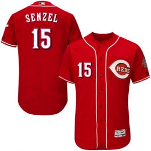 Men's Cincinnati Reds #15 Nick Senzel Red Flex Base Alternate Collection Jersey