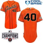 San Francisco Giants #40 Madison Bumgarner Orange Cool Base W/2014 World Series Champions Patch Stitched Jersey