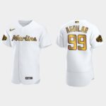 Men's Miami Marlins #99 Jesus Aguilar 2022 All-Star Game Flex Base Jersey - White Gold
