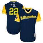 Milwaukee Brewers #22 Christian Yelich Navy "Yeli" Players Weekend Stitched Jersey