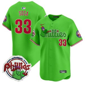 Edmundo Sosa #33 Philadelphia Phillies Phanatic Patch Vapor Premier Limited Jersey V3 - All Stitched