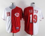 Cincinnati Reds #19 Joey Votto Red/White Split Fashion Stitched Jersey