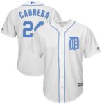 Detroit Tigers #24 Miguel Cabrera 2017 Father's Day White Jersey