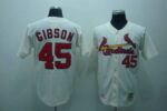 Mitchell And Ness 1967 St. Louis Cardinals #45 Bob Gibson Stitched Cream Throwback Jersey