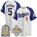 Freddie Freeman #5 Los Angeles Dodgers 9x Champs Gold Collection Stadium Vapor Limited Jersey - All Alternate