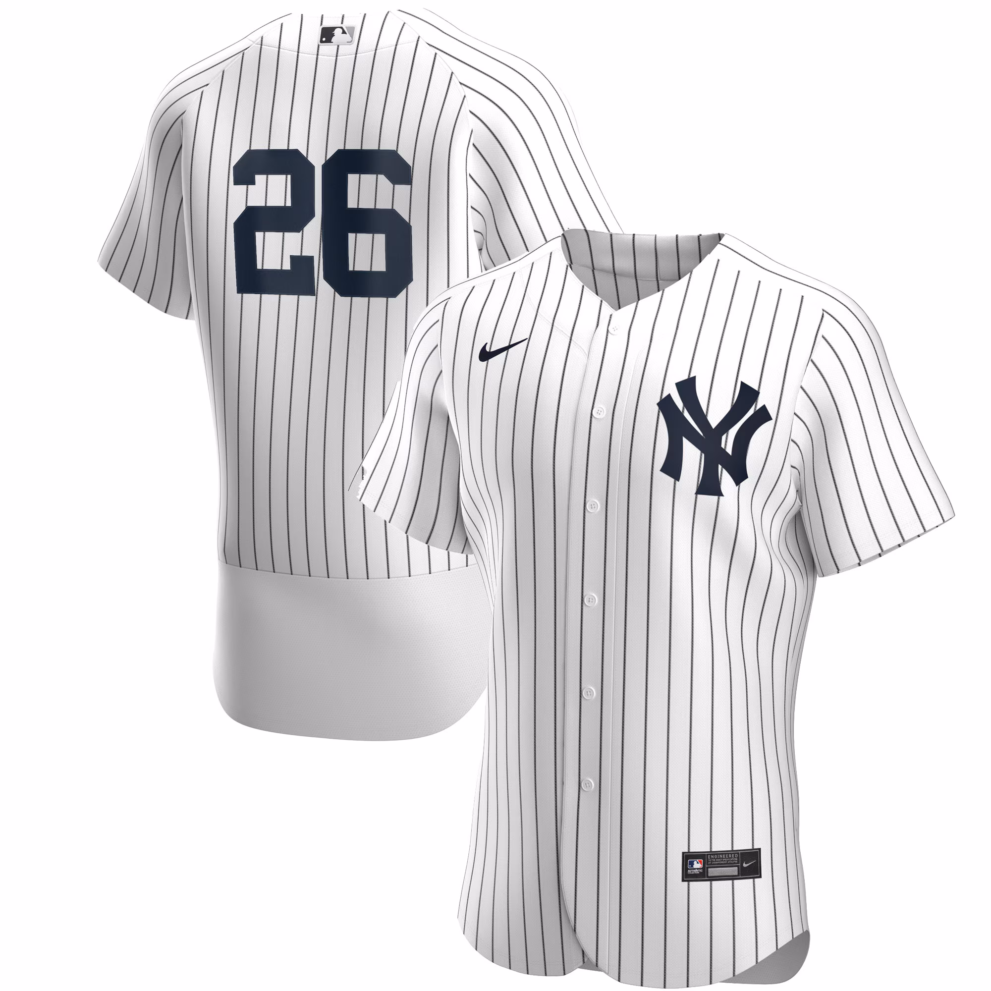 New York Yankees DJ LeMahieu #26 White/Navy Home Authentic Player Jersey