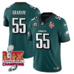 Men's #55 Brandon Graham Green 2025 Super Bowl LIX Patch F.U.S.E. Sewn Jersey