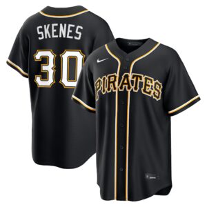 Paul Skenes #30 Pittsburgh Pirates Fashion Replica Black Out Jersey - Black