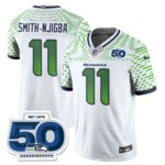 Smith-Njigba #11 Seattle Seahawks 2025 Rivalries 50th Season Patch Vapor Limited Jersey - All Stitched