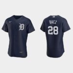 Men's Detroit Tigers #28 Javier Baez Alternate Navy Jersey