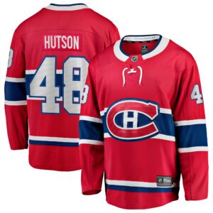 Men's Montreal Canadiens Lane Hutson #48 Red Home Breakaway Jersey