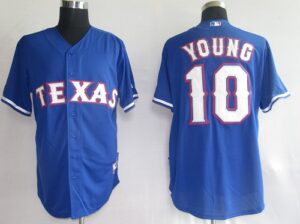 Texas Rangers #10 Michael Young Stitched Blue Jersey
