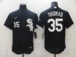 Men's Chicago White Sox #35 Frank Thomas Black Stitched Flex Base  Jersey