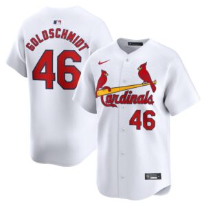 Men's St. Louis Cardinals #46 Paul Goldschmidt  White Home Limited Player Jersey