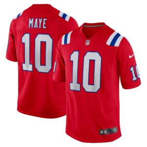 Drake Maye New England Patriots 2024 Draft First Round Pick Player Game Jersey - Red
