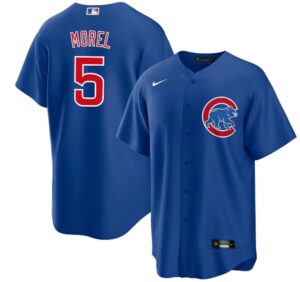 Men's Chicago Cubs #5 Christopher Morel Alternate Blue Premium Stitch  Jersey