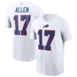Men's Josh Allen White Buffalo Bills Name & Number T-Shirt