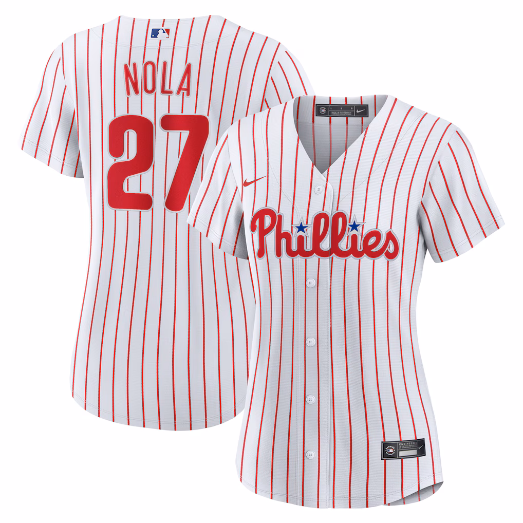 Women's Philadelphia Phillies Aaron Nola #27 White Home Replica Jersey