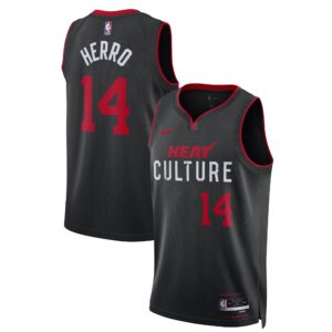 Unisex Miami Heat Tyler Herro  Black 2023/24 Swingman Jersey - City Edition