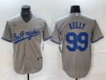 Men's Los Angeles Dodgers #99 Joe Kelly  Grey Limited Jersey