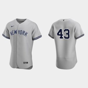 Men's New York Yankees #43 Jonathan Loaisiga Gray Road Flex Base Jersey